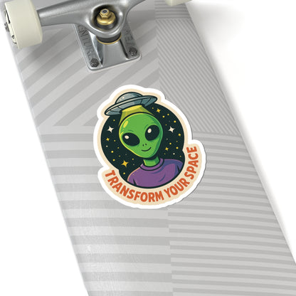 Transform Your Space | Alien Vinyl Sticker Available in 2", 3", 4", and 6" sizes | Square Glossy Kiss-Cut Sticker | Free Shipping