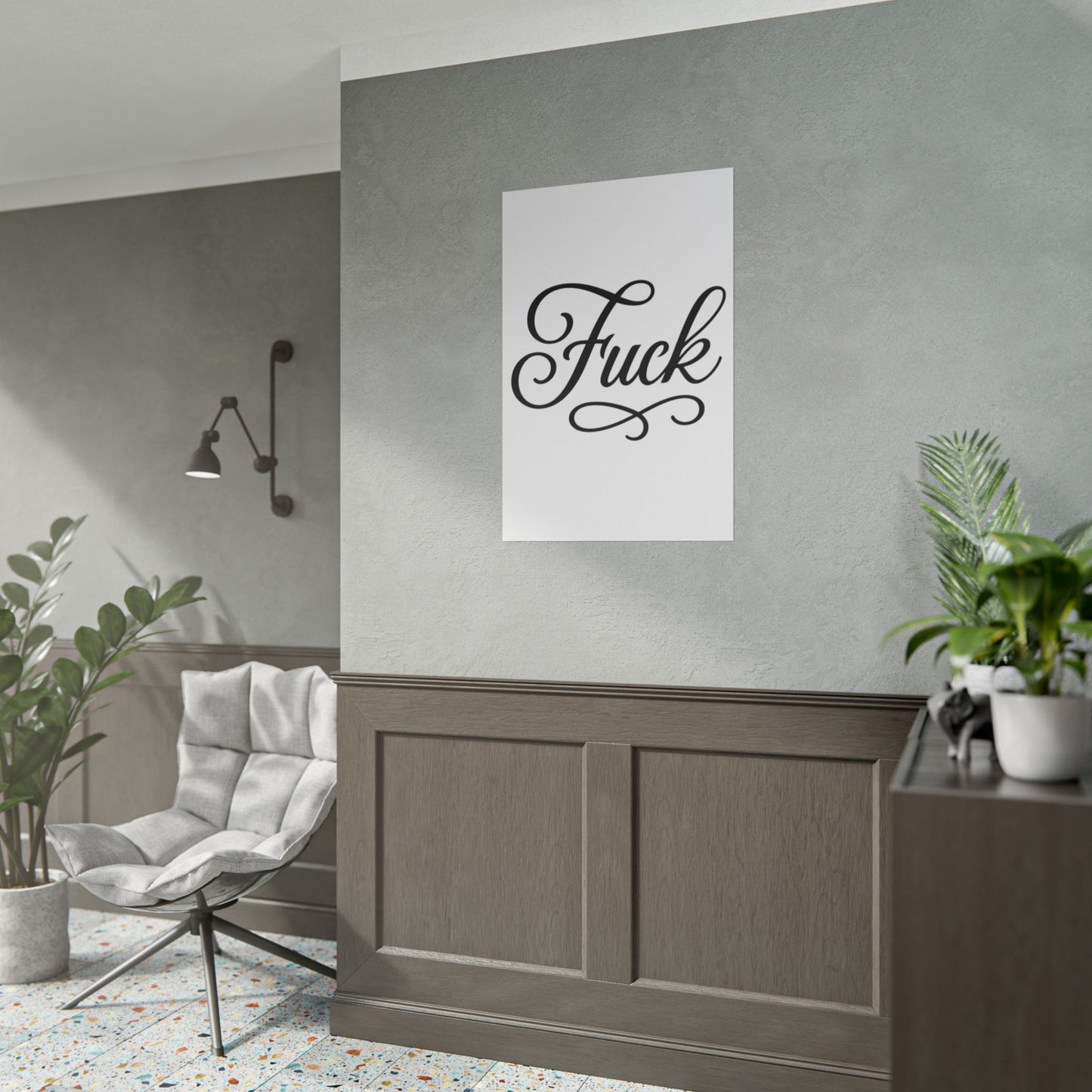 Cursive 'Fuck' Rolled Poster — Bold Script Typography Wall Art