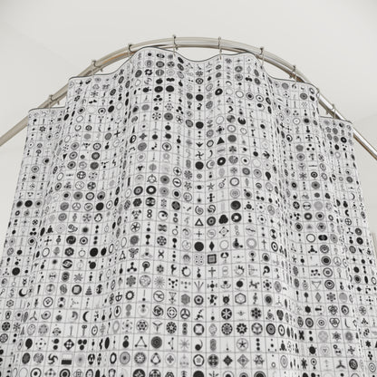 Crop Circles Chic Monochrome Shower Curtain for Modern Bathrooms, Decorative Bath Accessory, Stylish Home Decor, Unique Gift Idea