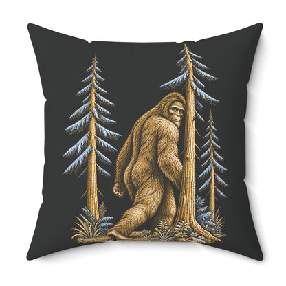 Bigfoot Woodland Accent Pillow — Sasquatch Forest Throw Pillow