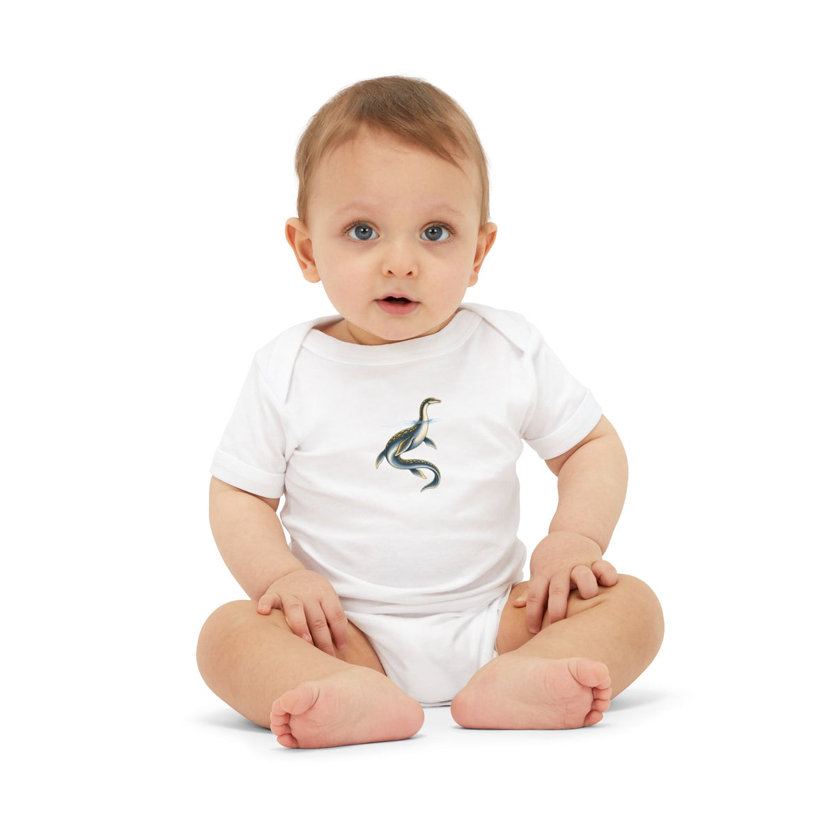 Baby One-Piece with Minimalist Sea Dragon Graphic