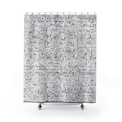 Crop Circles Chic Monochrome Shower Curtain for Modern Bathrooms, Decorative Bath Accessory, Stylish Home Decor, Unique Gift Idea