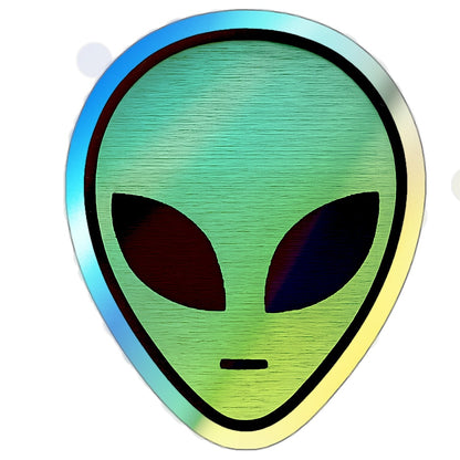 Holographic Alien Head Sticker
