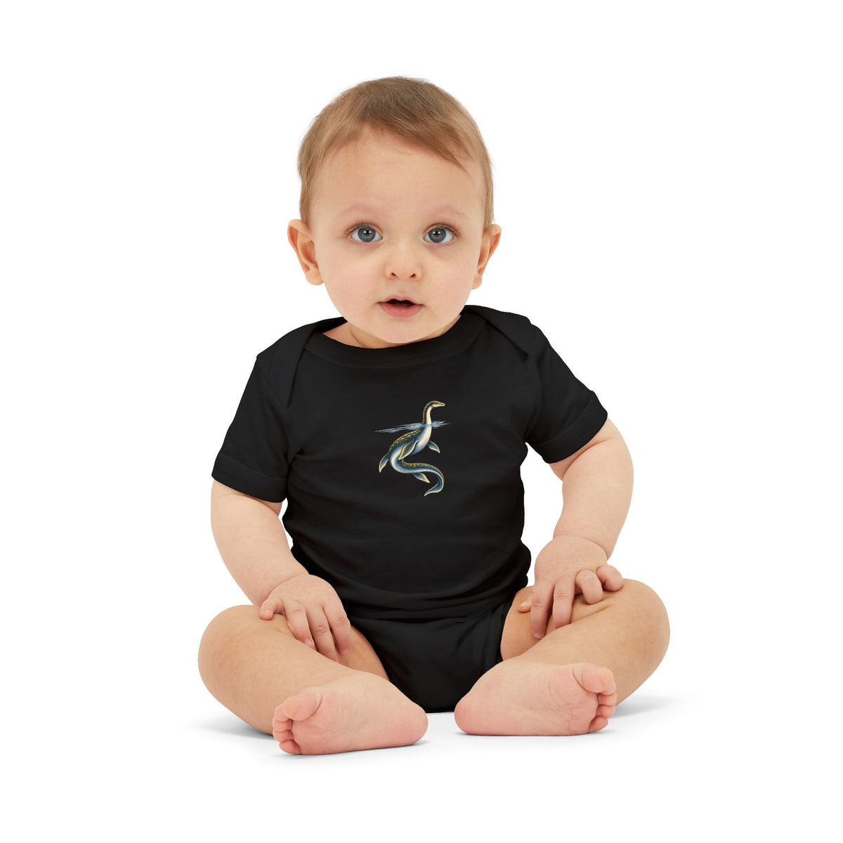Baby One-Piece with Minimalist Sea Dragon Graphic