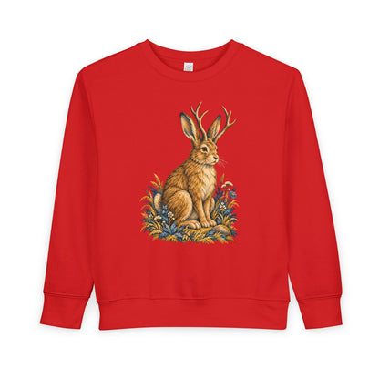 Cryptid jackalope toddler sweatshirt from the Cool Cryptids collection