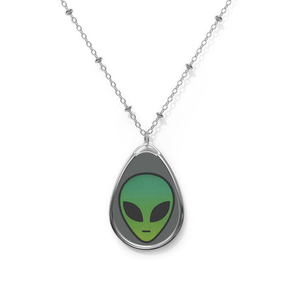 Alien Teardrop Necklace, Cute Alien Jewelry, Out of This World Gift, Sci-Fi Necklace, Space Lover Accessory