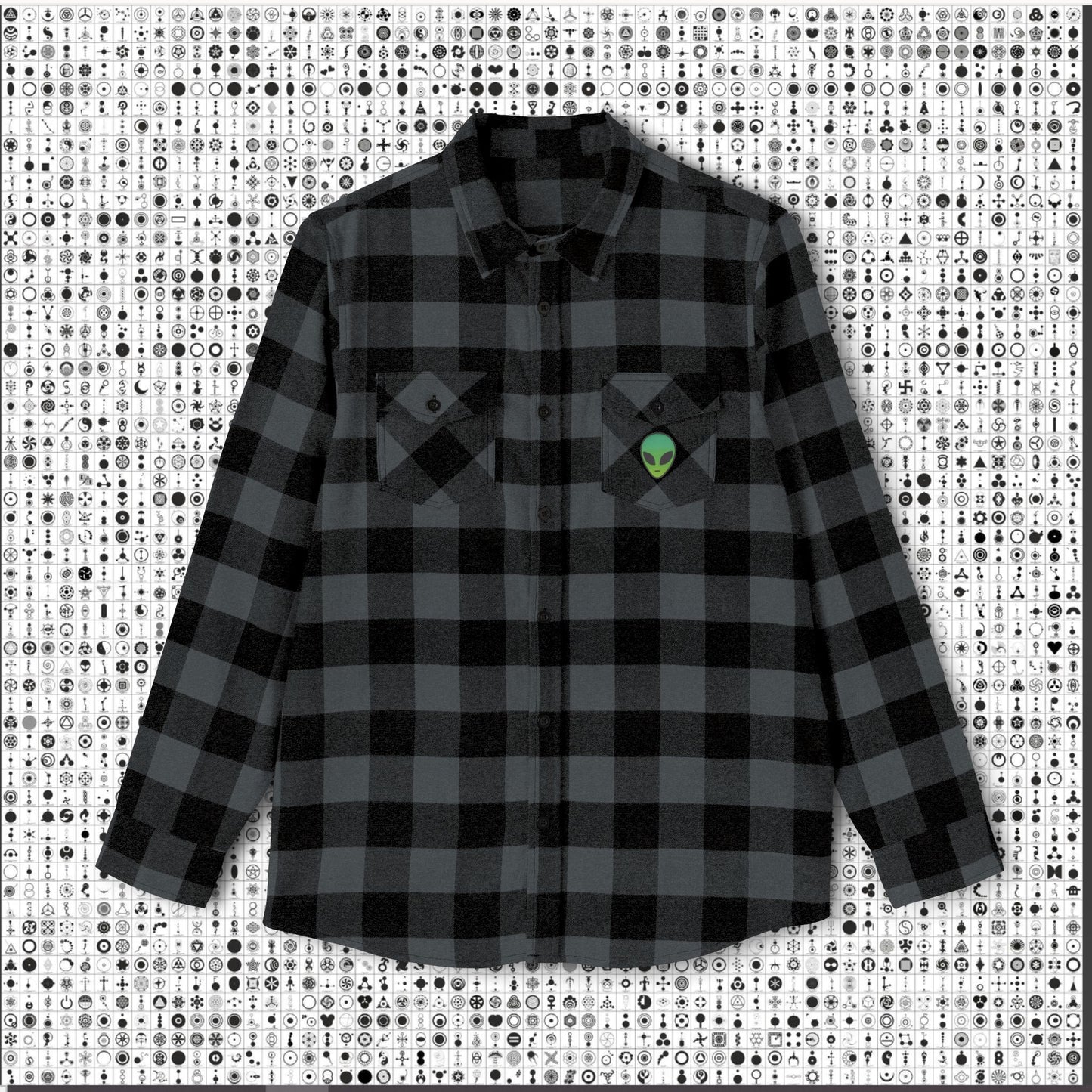 Cozy Alien Flannel Shirt - Unisex Black and Green Checkered Design, Perfect for Casual Wear, Gifts for Outdoorsy Friends, Halloween, [...]