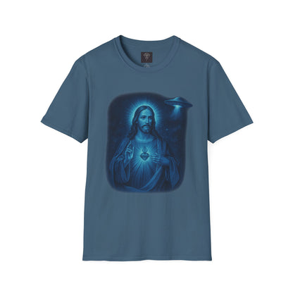 Sacred Glow Unisex T-Shirt, Spiritual Tee, Jesus Graphic Shirt, Inspirational Apparel, Christian Gift, Casual Wear, UFO