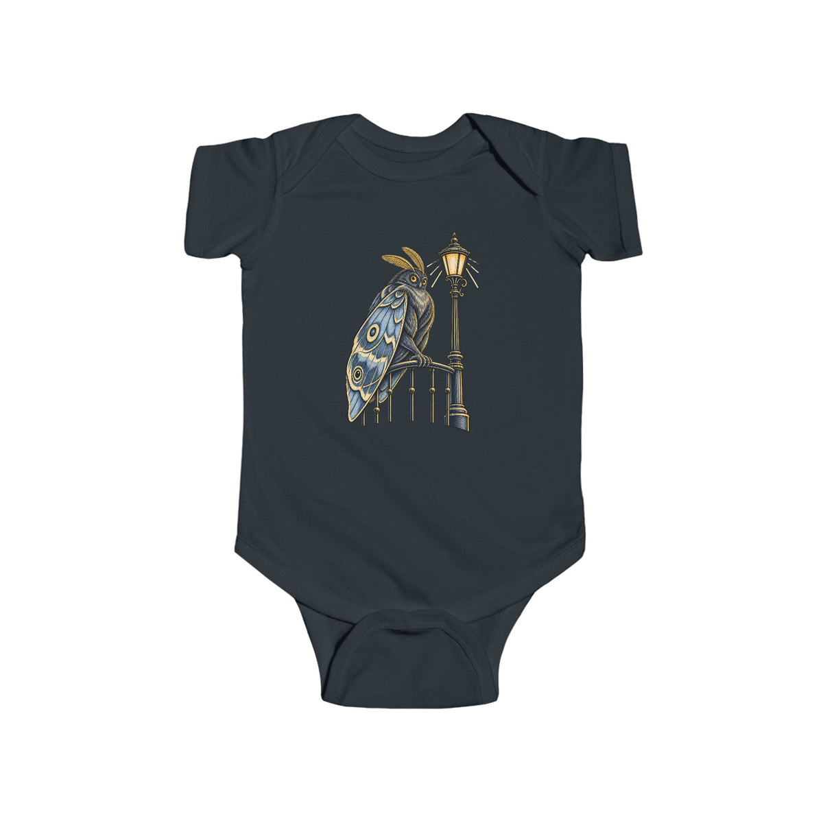 Vintage Owl on Lamppost Baby Bodysuit — Cute Nighttime Nursery Onesie