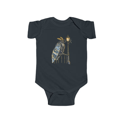 Vintage Owl on Lamppost Baby Bodysuit — Cute Nighttime Nursery Onesie