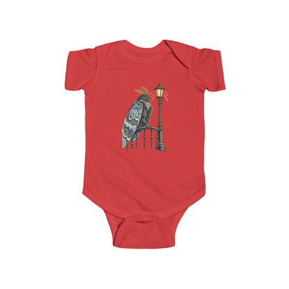 Vintage Owl on Lamppost Baby Bodysuit — Cute Nighttime Nursery Onesie