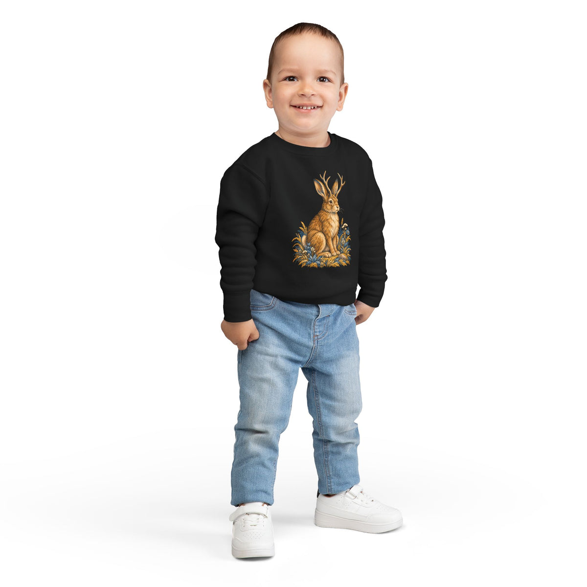 Cryptid jackalope toddler sweatshirt from the Cool Cryptids collection
