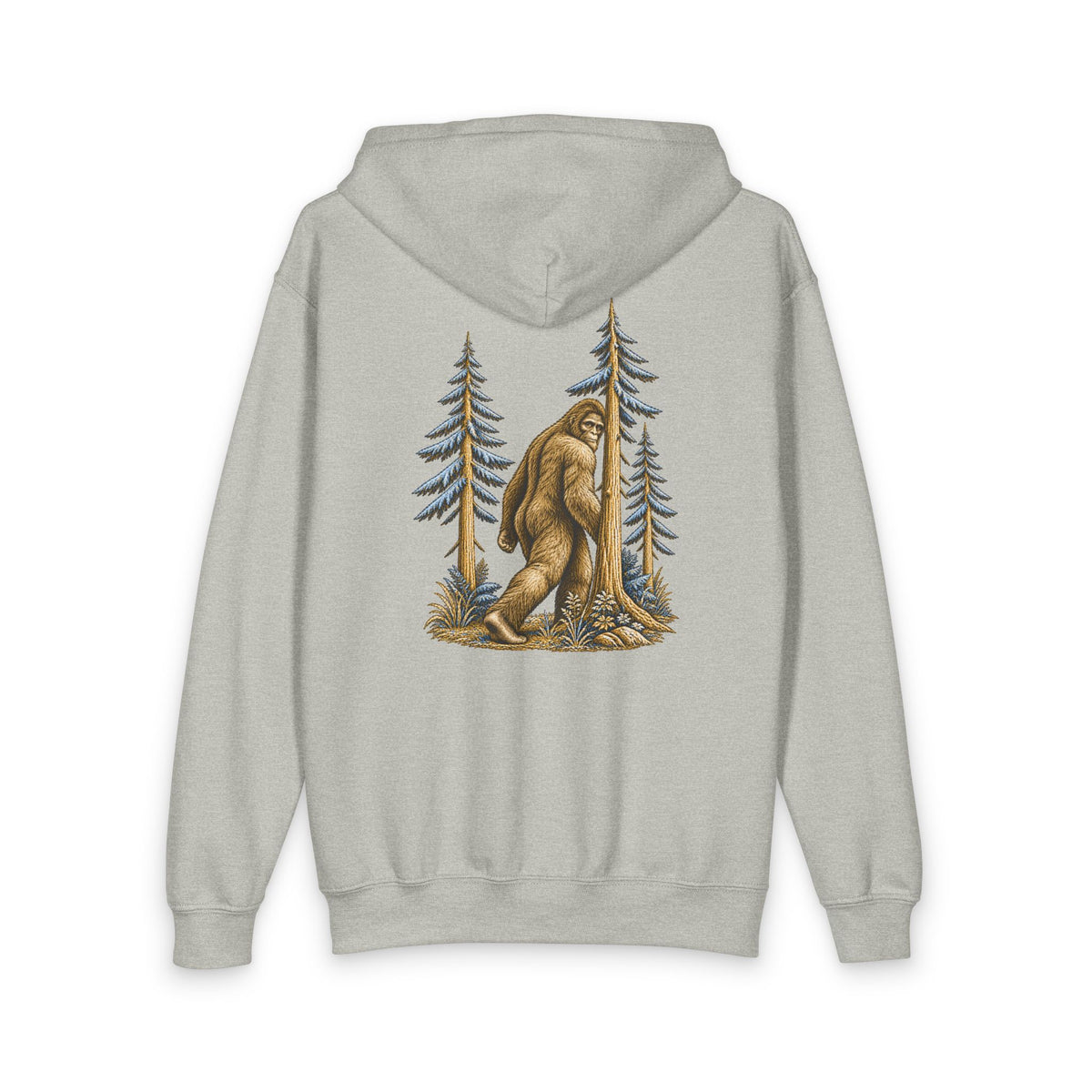 Cryptid Bigfoot youth zip hoodie from the Cool Cryptids collection