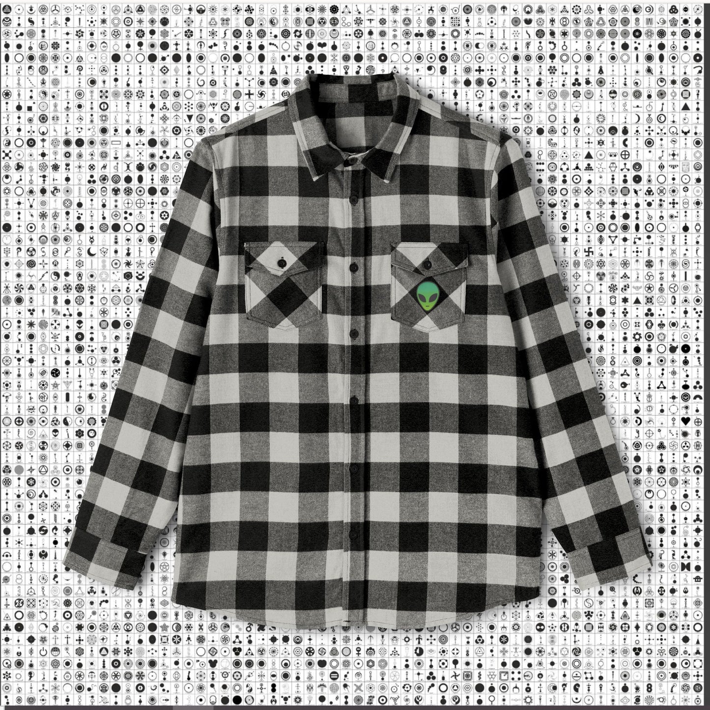 Cozy Alien Flannel Shirt - Unisex Black and Green Checkered Design, Perfect for Casual Wear, Gifts for Outdoorsy Friends, Halloween, [...]