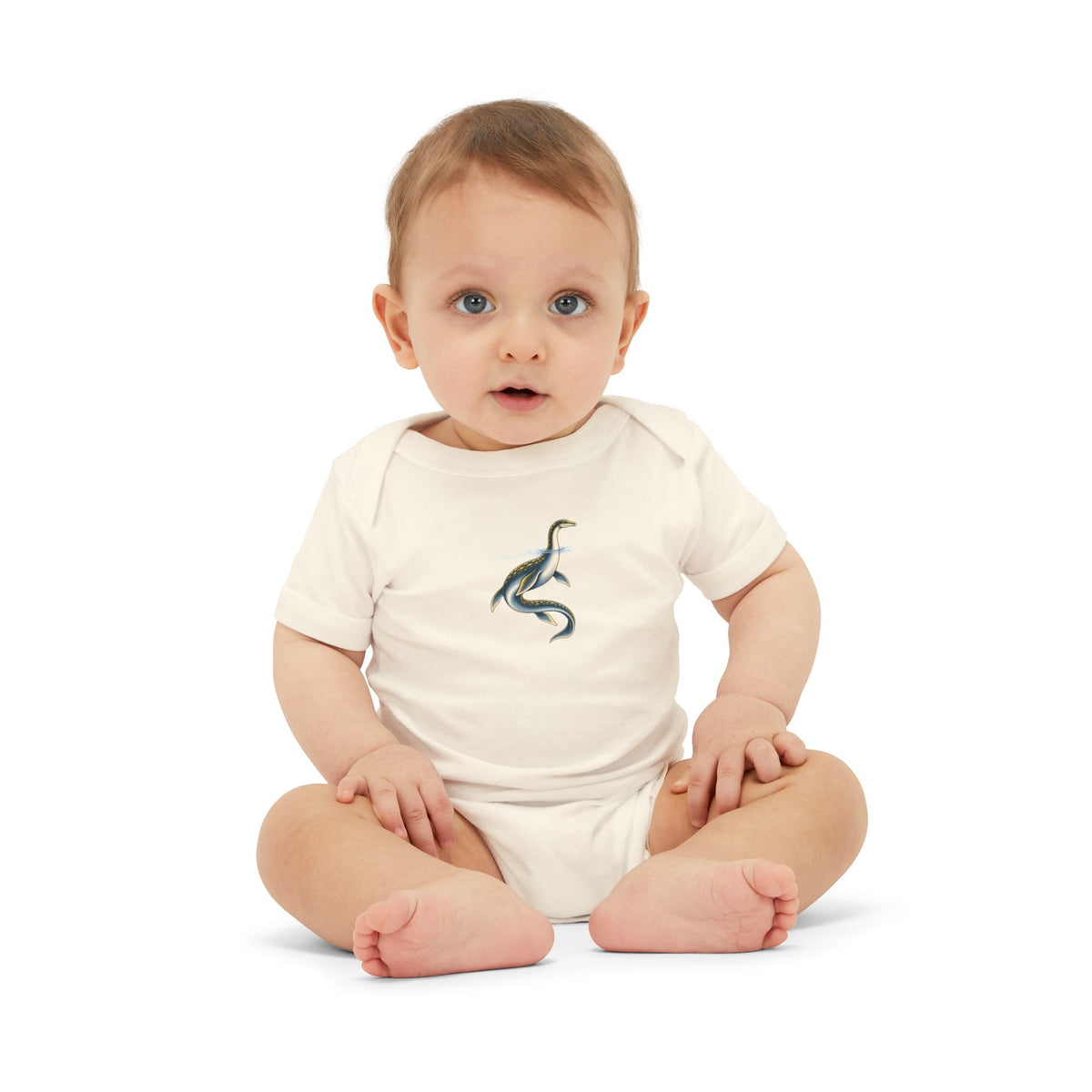 Baby One-Piece with Minimalist Sea Dragon Graphic