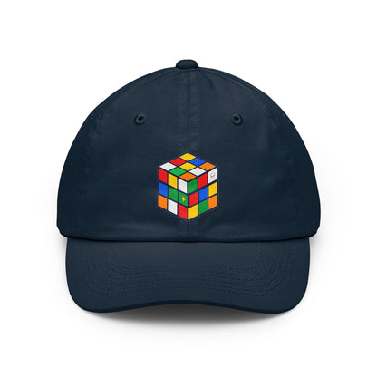 Project Cube multicolor UAP graphic on navy low-profile dad cap