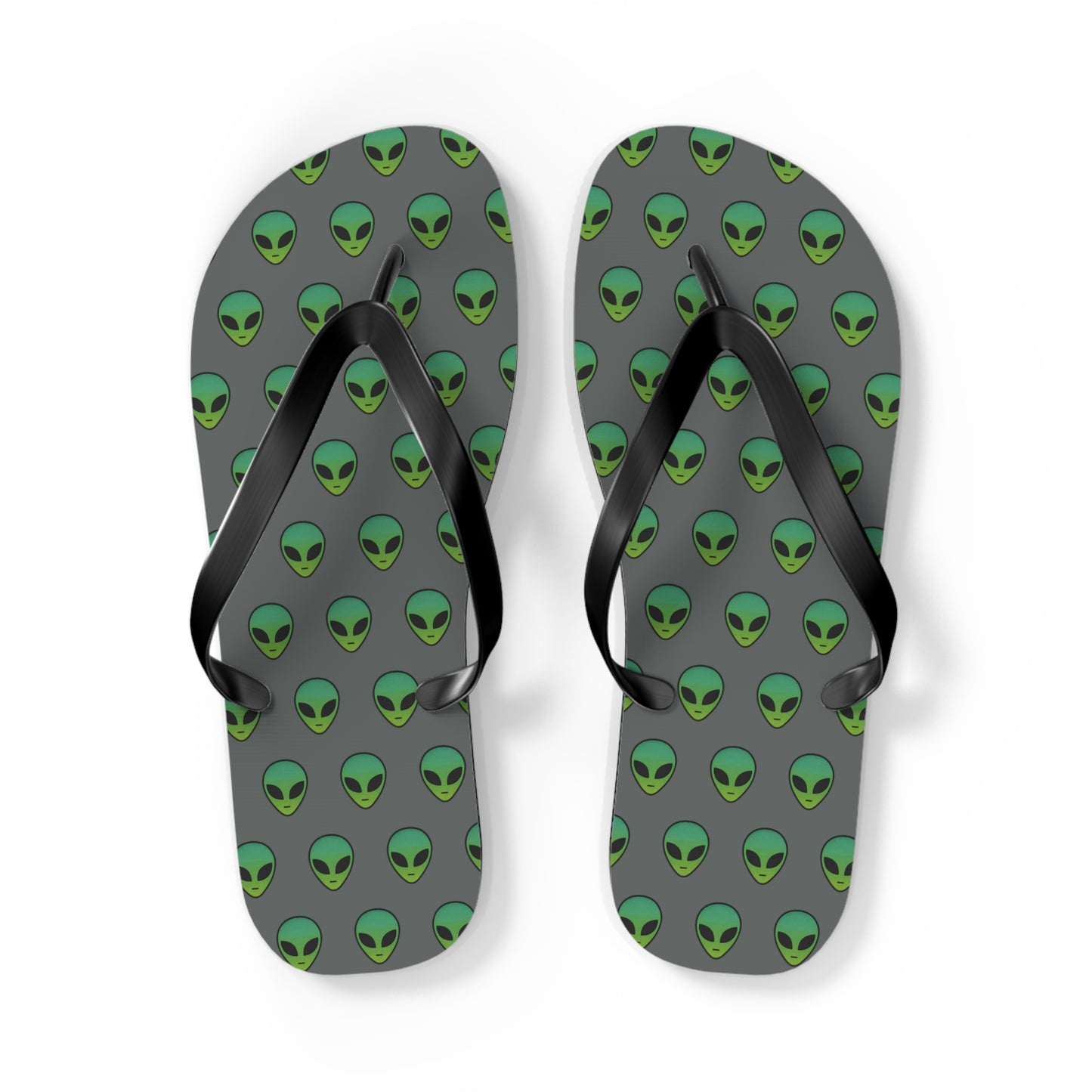 Alien Print Flip Flops, Summer Beach Sandals, Fun Footwear, Vacation Accessories, Unique Gift for UFO Lovers