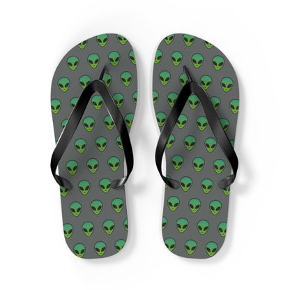 Alien Print Flip Flops, Summer Beach Sandals, Fun Footwear, Vacation Accessories, Unique Gift for UFO Lovers