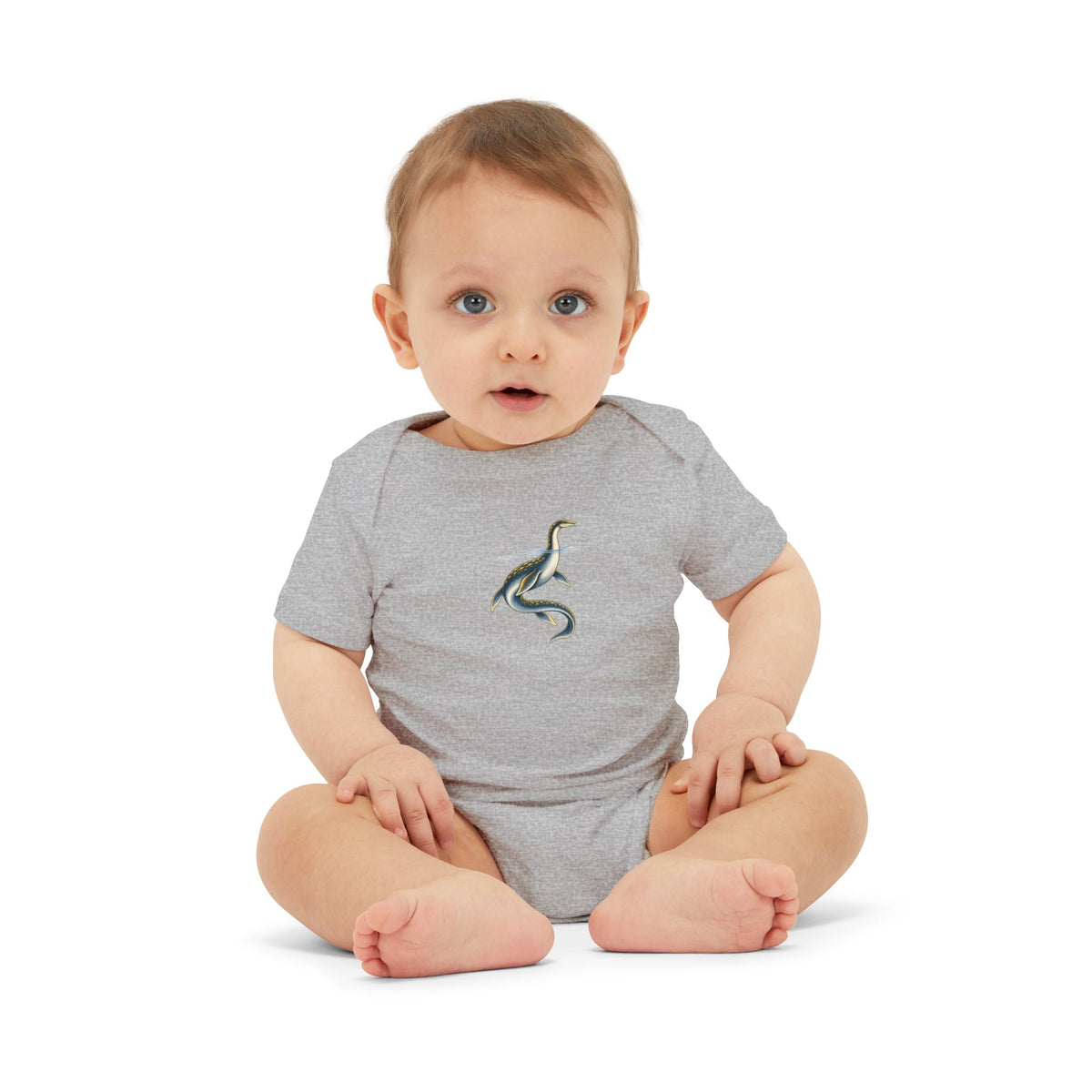 Baby One-Piece with Minimalist Sea Dragon Graphic