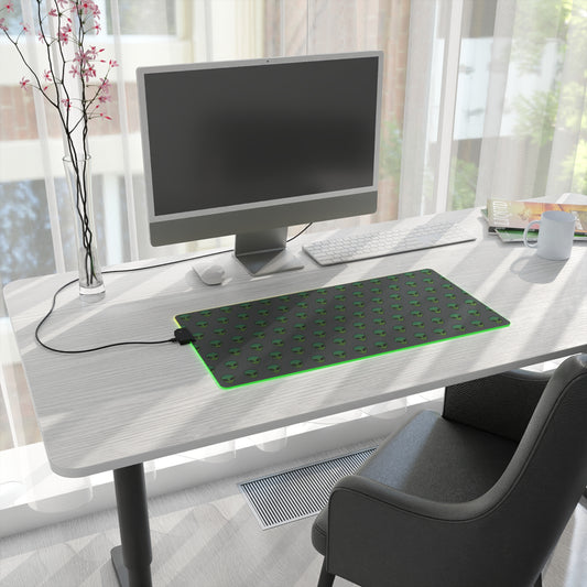 Alien LED Gaming Mouse Pad - Cool Desk Decor for Gamers, Gaming Setup Accessories, Alien Theme Gift, LED Mouse Pad