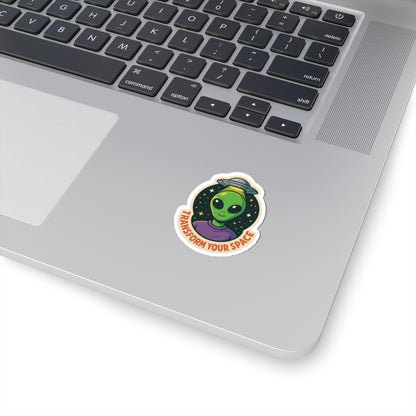 Transform Your Space | Alien Vinyl Sticker Available in 2", 3", 4", and 6" sizes | Square Glossy Kiss-Cut Sticker | Free Shipping