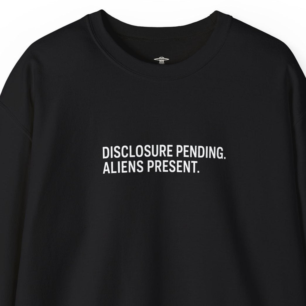 Disclosure: Pending. Aliens: Present. Embroidered Crewneck Sweatshirt