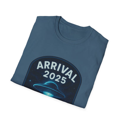 Unisex UFO Arrival 2025 T-Shirt, Funny Graphic Tee, Gift for Space Lovers, Sci-Fi Apparel, Alien Enthusiast Shirt, Casual Wear