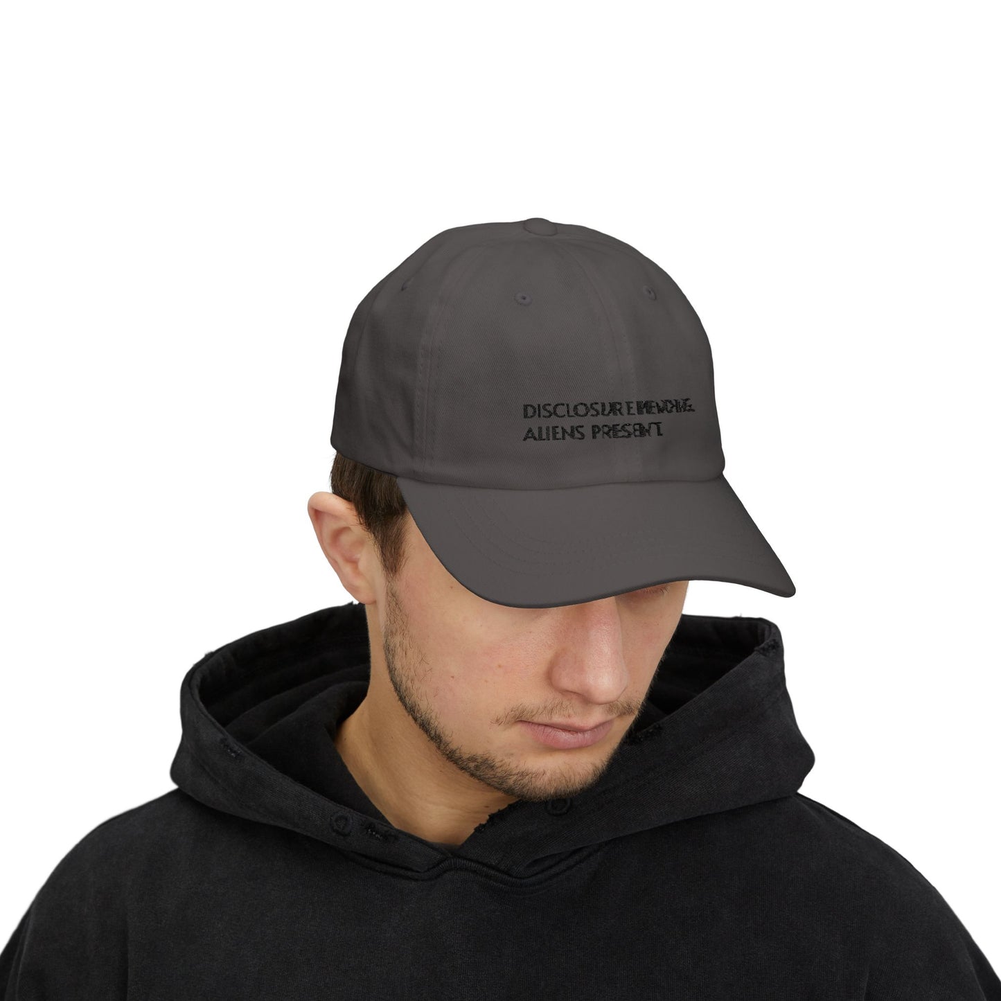 Disclosure Pending Dad Cap — "Disclosure Pending. Aliens Present." Embroidered Baseball Hat