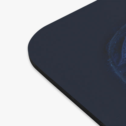 Cosmic Jesus Blue Glow Mouse Pad — Rectangular Gaming Desk Pad