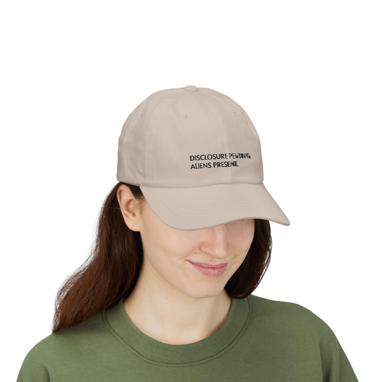 Disclosure Pending Dad Cap — "Disclosure Pending. Aliens Present." Embroidered Baseball Hat