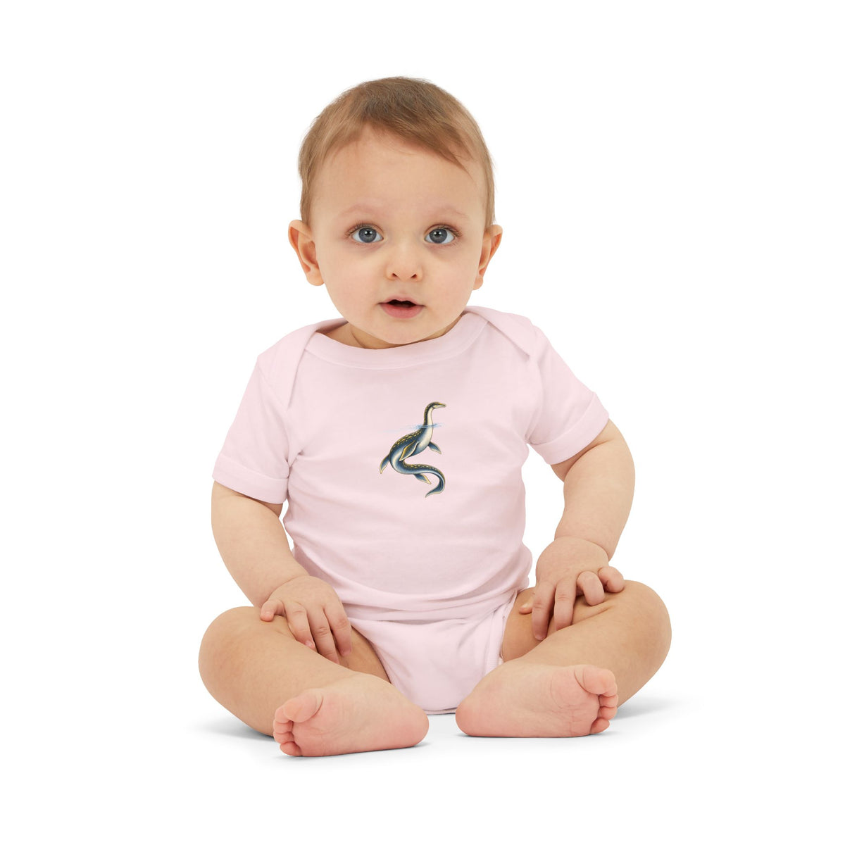 Baby One-Piece with Minimalist Sea Dragon Graphic