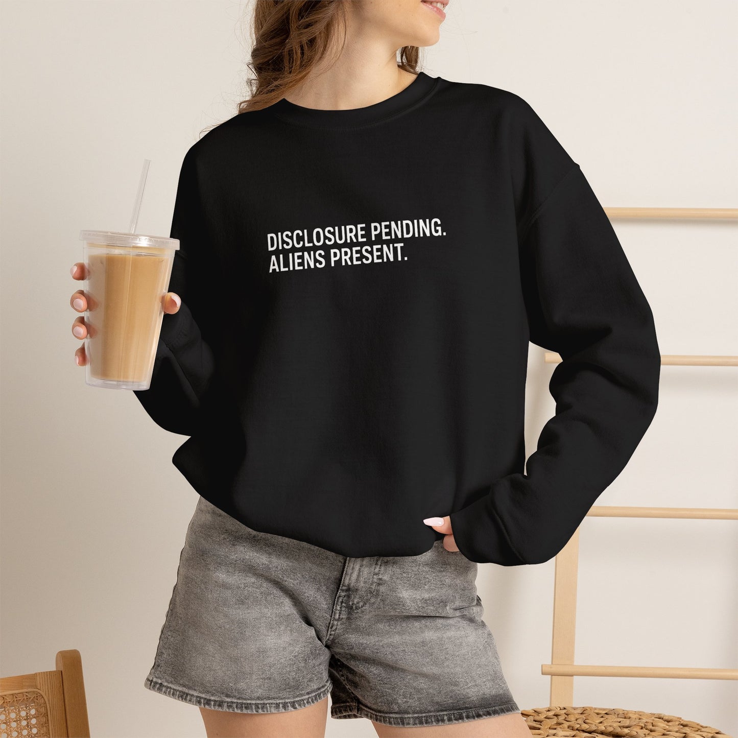 Disclosure: Pending. Aliens: Present. Embroidered Crewneck Sweatshirt