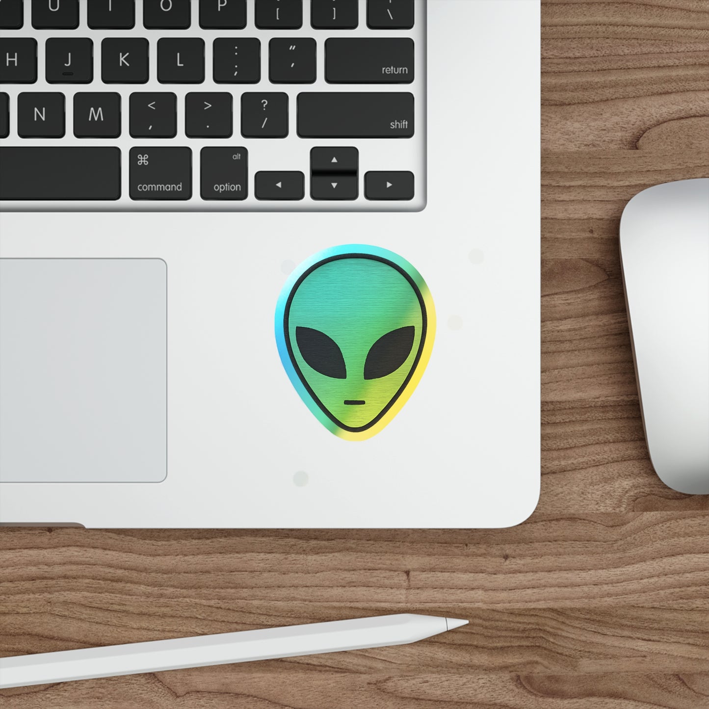 Holographic Alien Head Sticker from The Aliens Are Here
