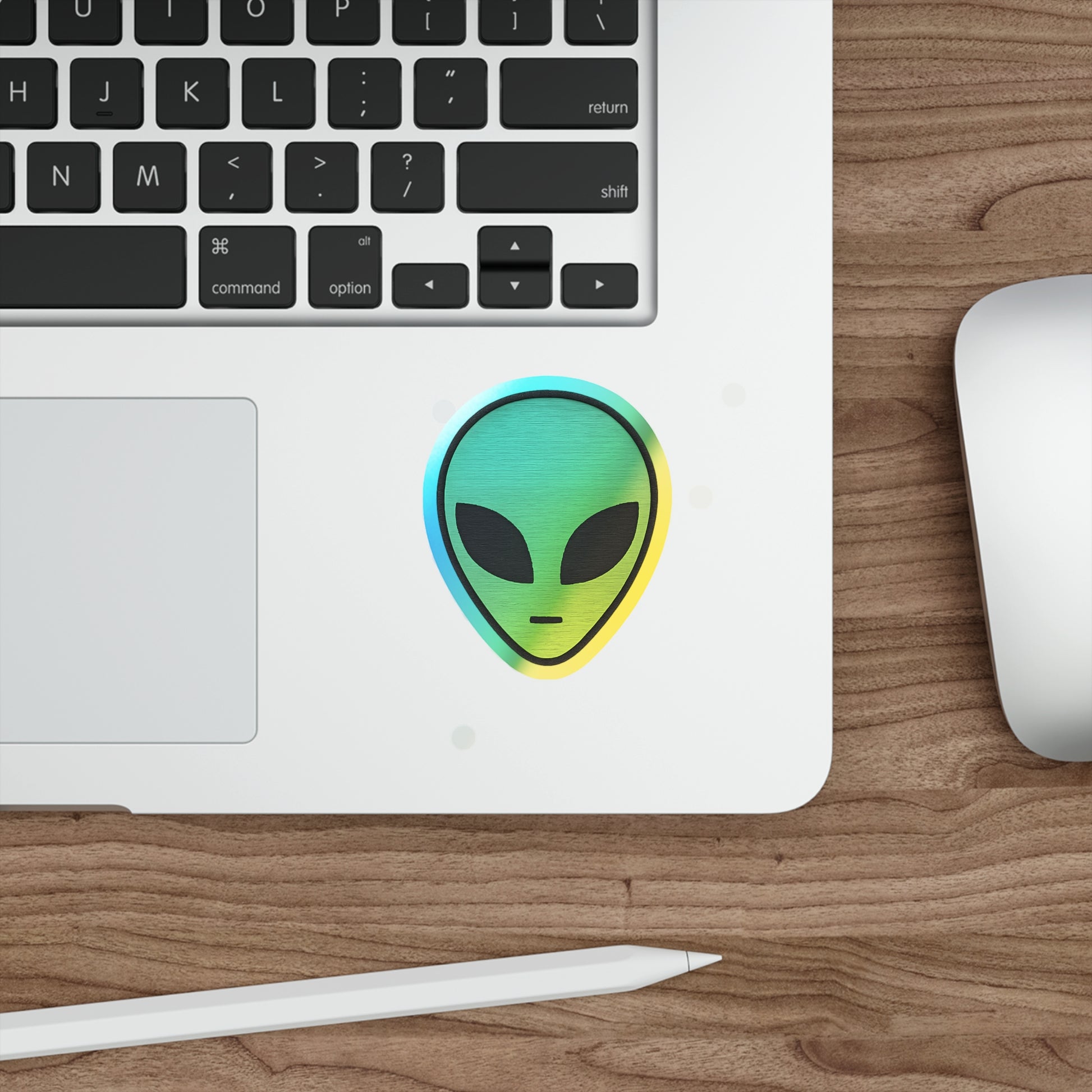 Holographic Alien Head Sticker from The Aliens Are Here