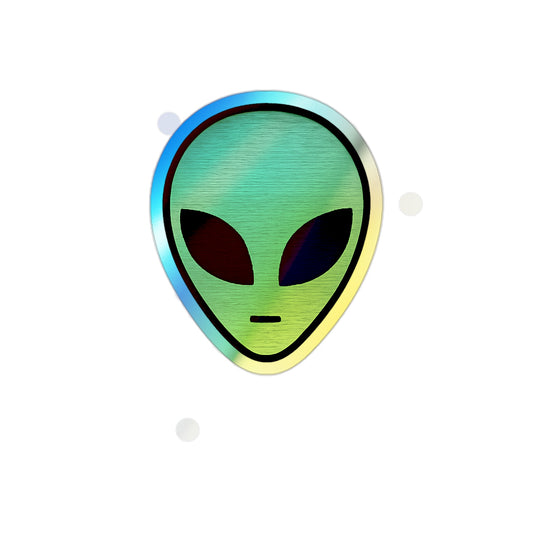 Holographic Alien Head Sticker