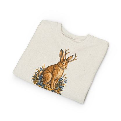 Cryptid jackalope toddler sweatshirt from the Cool Cryptids collection