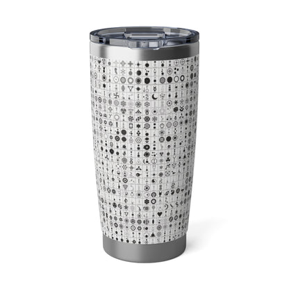 Crop Circles Vagabond 20oz Tumbler, Travel Mug, Stylish Drinkware, Adventure Companion, Unique Gift for Travelers, Modern Design