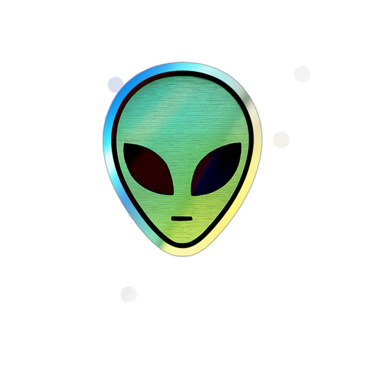 Holographic Alien Head Sticker