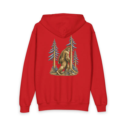 Cryptid Bigfoot youth zip hoodie from the Cool Cryptids collection