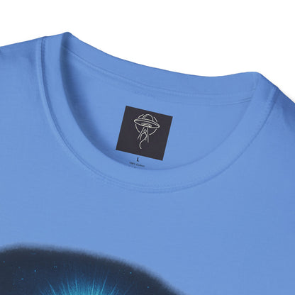 Sacred Glow Unisex T-Shirt, Spiritual Tee, Jesus Graphic Shirt, Inspirational Apparel, Christian Gift, Casual Wear, UFO