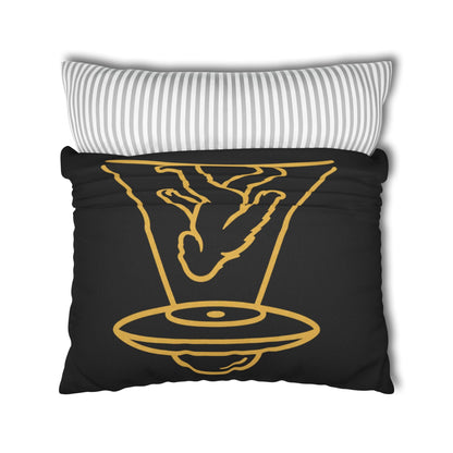 Bigfoot UFO Abduction Pillowcase — Gold Outline Alien Abduction Accent Pillow Cover