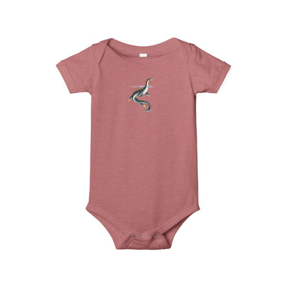 Baby One-Piece with Minimalist Sea Dragon Graphic