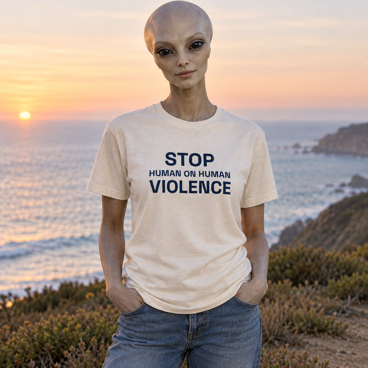 Stop Human on Human Violence Unisex T-Shirt