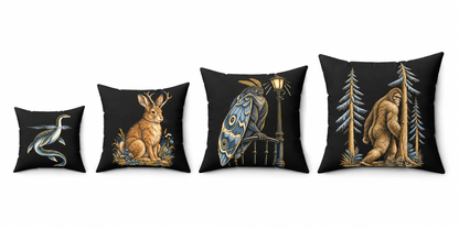 Bigfoot Woodland Accent Pillow — Sasquatch Forest Throw Pillow