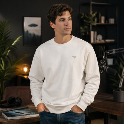 The Aliens Are Here Embroidered UFO Crewneck Sweatshirt